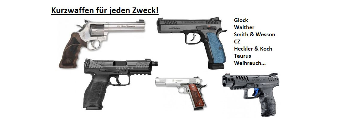 verschiedene Kurzwaffen